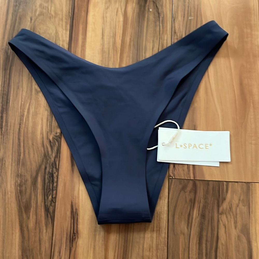 L space navy bikini bottoms